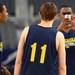Michigan junior Tim Hardaway Jr. takes a photo with his cellphone as the team checks out the court set up in the center of Cowboys Stadium in Arlington, Texas on Thursday, March 28, 2013. Melanie Maxwell I AnnArbor.com